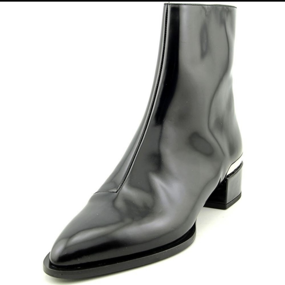 Vince Black Leather Ankle Boots